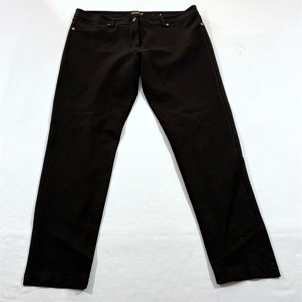 J McLaughlin Womens Black Pants Casual Ankle Straight 27" Stretch Trousers Sz 12